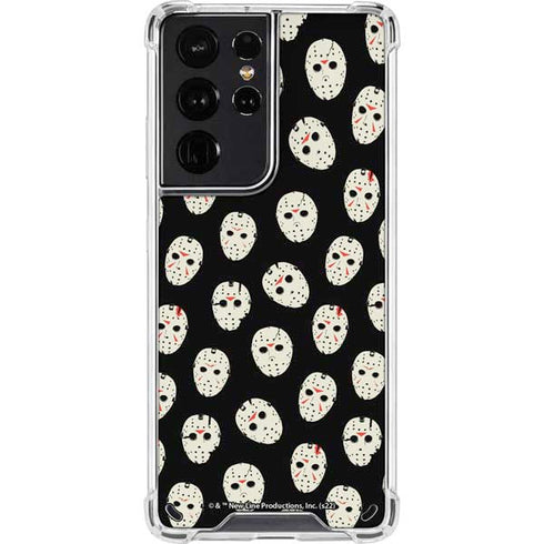 Warner Bros Friday the 13th Jason Voorhees Pattern Galaxy S21 Ultra 5G Clear Case